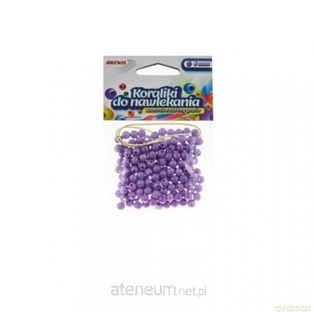 Koraliki do nawlekania fioletowe + sznurek 6mm 16g