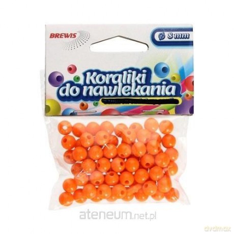 Koraliki do nawlekania pomarańcz + sznurek 8mm 16g