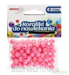 Koraliki do nawlekania różowe + sznurek 8mm 16g