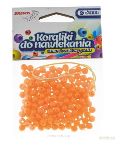 Koraliki do nawlekania złote + sznurek 6mm 16g