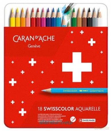 Kredki Swisscolor Aquarelle sześciokątne 18 szt