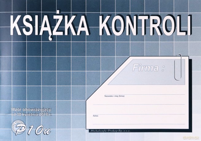 Książka kontroli P10U