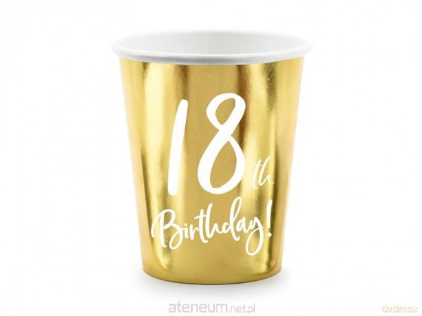 Kubeczki 18th Birthday złote 220ml 6 szt