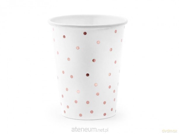 Kubeczki Kropki białe 260ml 6 szt