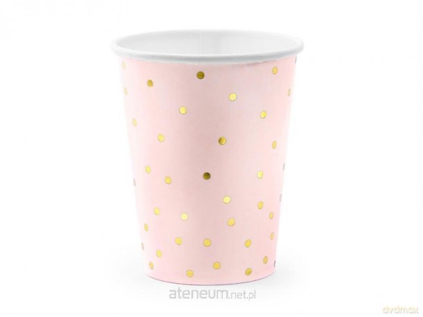 Kubeczki Kropki jasnoróżowe 260 ml 6 szt