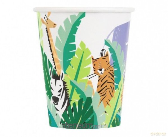 Kubeczki papierowe Animal Safari 266ml 8 szt