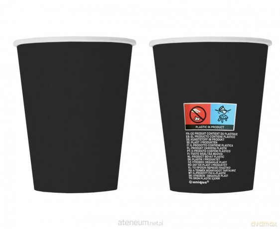 Kubeczki papierowe czarne 270ml 8 szt