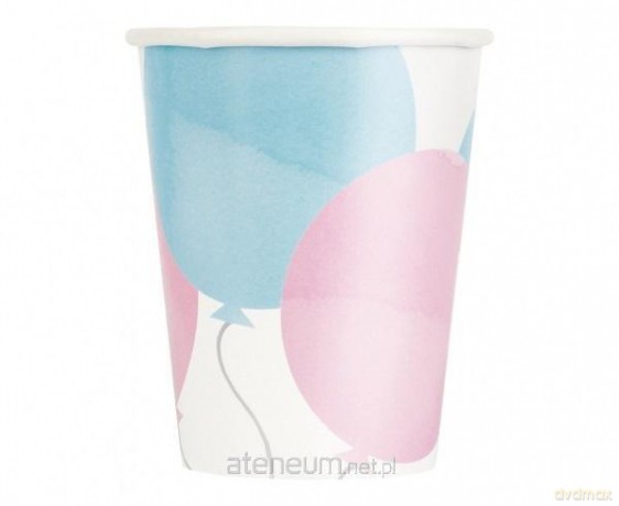 Kubeczki papierowe Gender Party 266ml 8 szt