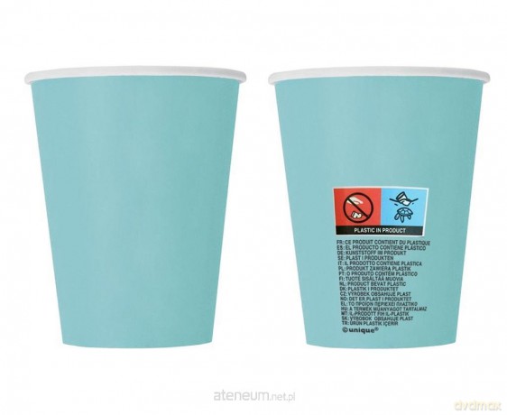 Kubeczki papierowe jasnoniebieskie 270ml 8 szt