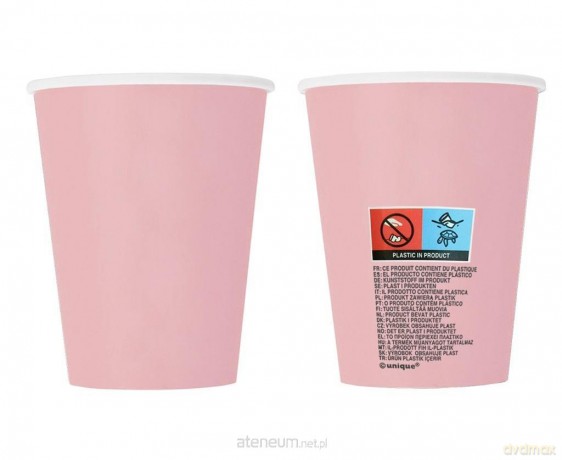 Kubeczki papierowe jasnoróżowe 270ml 8 szt