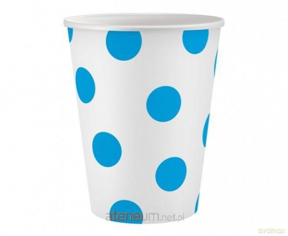 Kubeczki papierowe Niebieskie groszki 250 ml 6 szt