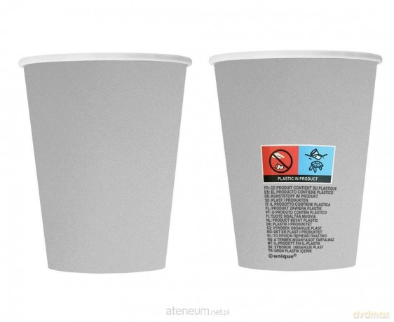Kubeczki papierowe srebrne 270ml 8 szt