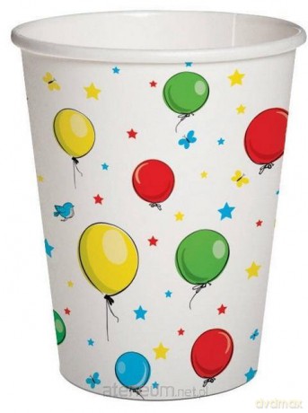 Kubki papierowe eko Balony 250ml 10 szt