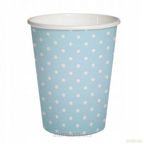 Kubki papierowe eko Błękitne w kropki 250ml 10 szt