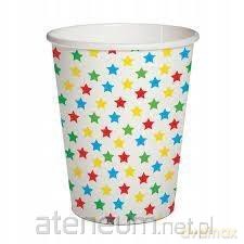 Kubki papierowe eko Kolorowe gwiazdki 250ml 10 szt