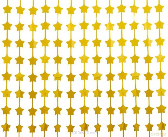 Kurtyna B&C gwiazdki matowa złota 100x200 cm