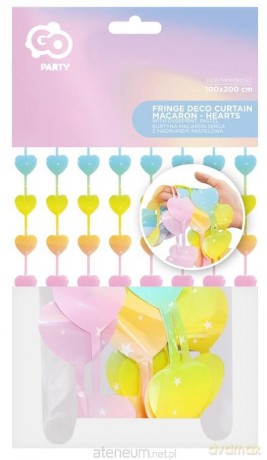 Kurtyna Macaron serca pastelowe nadruk 100x200 cm