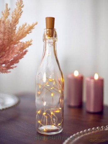 Lampki led z korkiem do butelki ciepły biały 197 cm