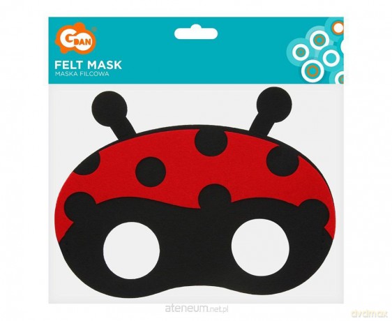 Maska filcowa biedronka 18.5x14 cm