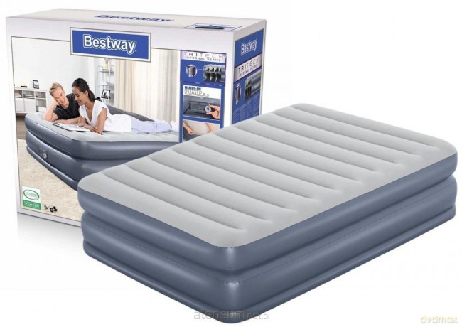 Materac dmuchany z pompką 203 x152 x84 cm [SPORT]