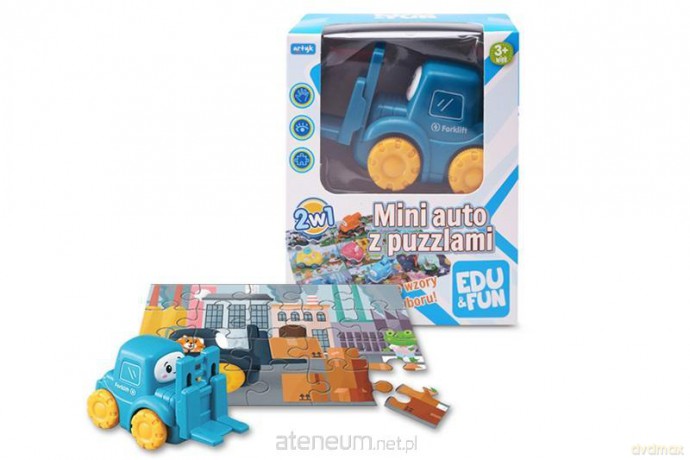 Mini auto z puzzlami Edu&Fun podnośnik