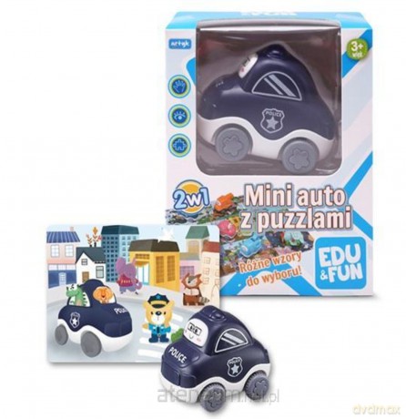 Mini auto z puzzlami policja Edu&Fun