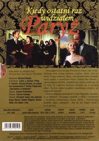 Kiedy ostatni raz widziałem Paryż [DVD]