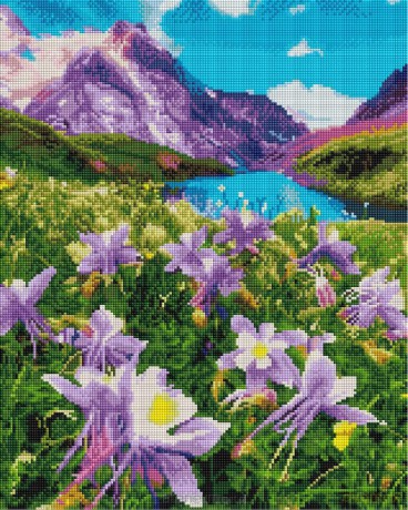 Mozaika diamentowa - Kwiaty górskie 40x50 cm