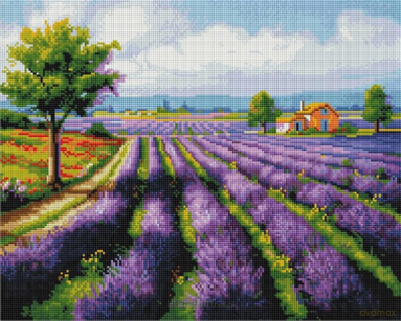 Mozaika diamentowa - Pola lawendy 40x50 cm