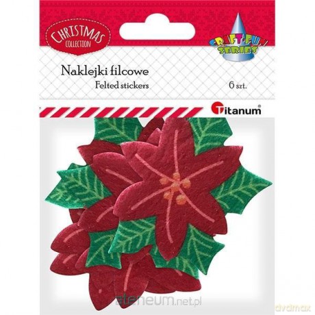 Naklejki filcowe poinsecja czerwona 6 szt