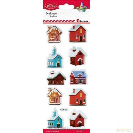 Naklejki wypukłe miękkie domki w śniegu 10 szt