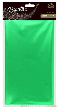 Obrus foliowy, metaliczny zirelony 137x183 cm
