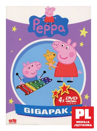 Świnka Peppa Gigapak: Gwiazdy / Nad morzem / Wyspa piratów / Jazda na rowerze BOX [4DVD]