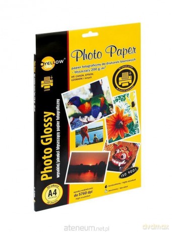 Papier foto A4/20ark błyszczący 200g Laser YELLOW