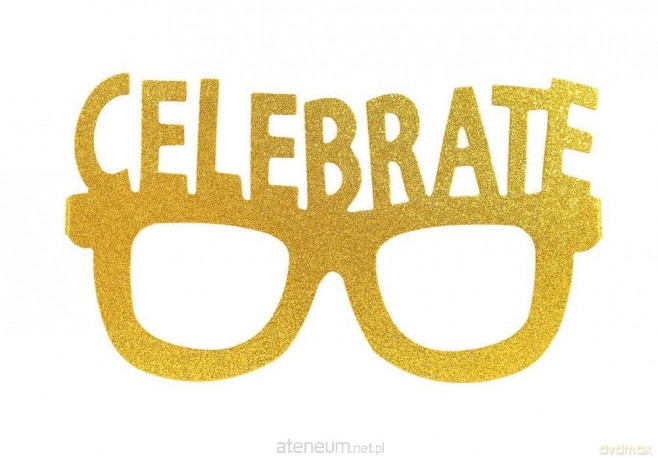 Papierowe okulary brokatowe Celebrate 4 szt