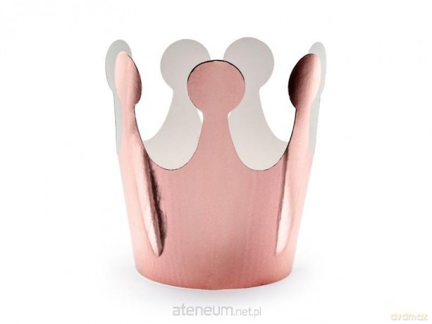Party korona różowe złoto 6 cm 6 szt