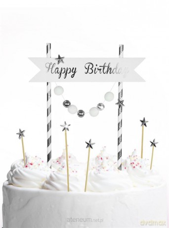 Piker Happy Birthday srebrny