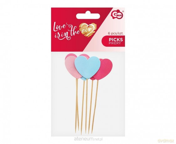 Pikery Love is in the air Serduszka 3D 6 szt