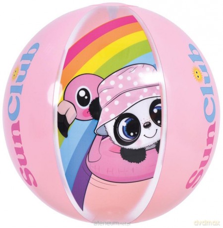 Piłka plażowa dmuchana panda 40 cm różowy [SPORT]