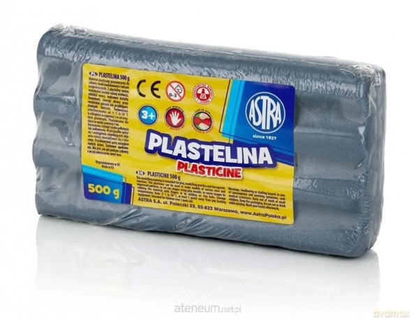Plastelina 500g popielata