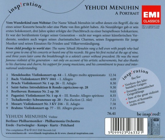 Yehudi Menuhin: Yehudi Menuhin: A Portrait [CD]