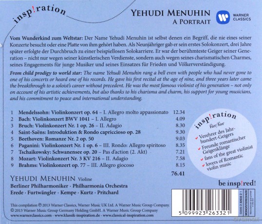 Yehudi Menuhin: Yehudi Menuhin: A Portrait [CD]