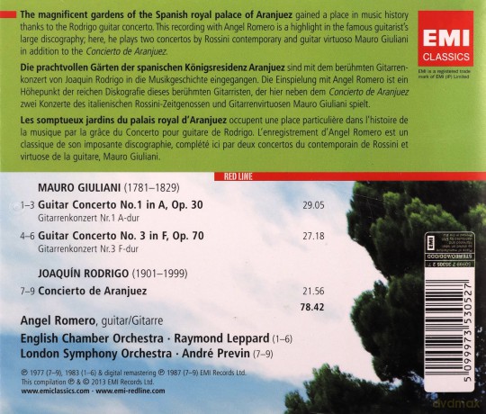 Romero/Previn/London Symphony Orchestra: Red Line - Guitar Concertos No. 1 & 3 / Concierto De Aranjuez [CD]