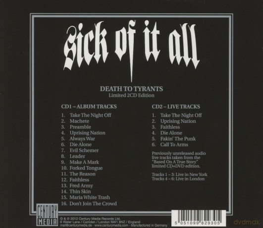 Sick Of It All: Death To Tyrants (Limited) [2CD]