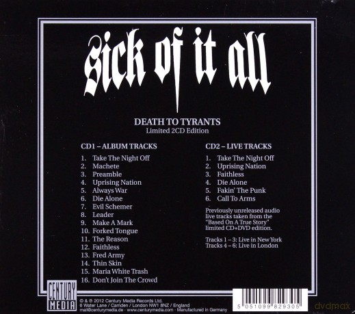 Sick Of It All: Death To Tyrants (Limited) [2CD]