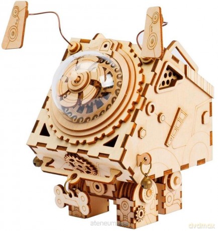 Puzzle Drewniane 3D Pozytywka Steampunk pies