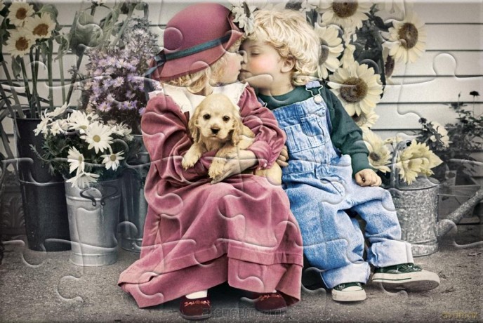 Puzzlowa kartka pocztowa First Love