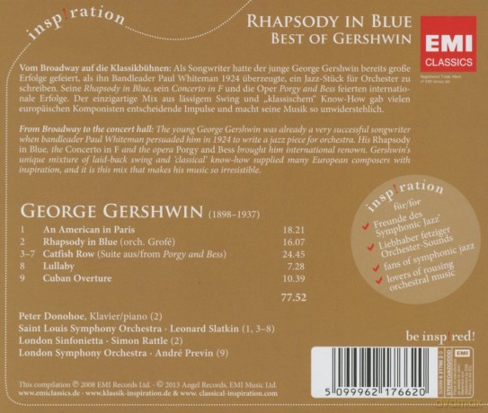 Rhapsody In Blue: Best Of Gershwin [CD]