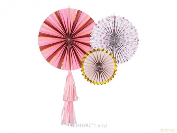 Rozety dekoracyjne kwiaty 26-43 cm 3 szt