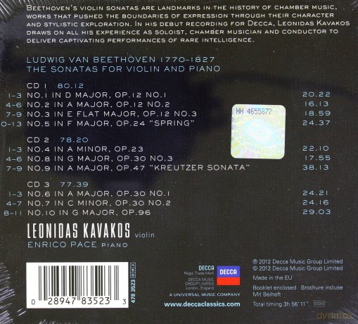Leonidas Kavakos: Beethoven Violin Sonatas (digipack) [3CD]